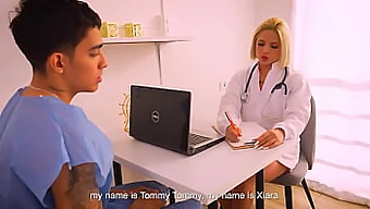 Beautiful Blonde Xiara Dark, A Doctor, Gets Aroused While Examining A Patient With An Unusually Large Penis – Juan Bustos, Her Colleague.