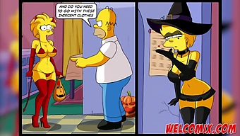 Porno de Simpsons con un tema de Halloween y grandes pollas y culos.