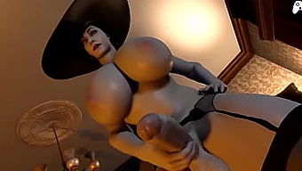 Lady Dimitrescu's big penis gets a lustful blowjob in this 3D Hentai