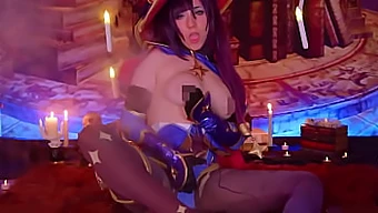 Mona Megistus yang menggoda tampil dalam permainan cosplay dengan sentuhan sensual di vaginanya