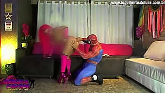 Sizzling Super Heroines Super Pink And Spiderman In A Steamy Encounter